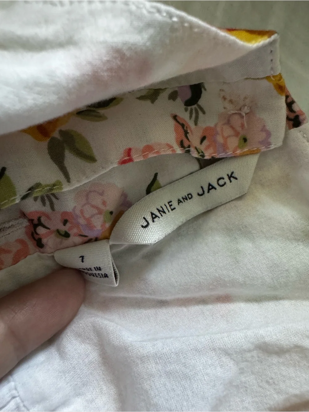 Janie and Jack Floral Puff-Sleeve Girls' Dress - Yellow & Pink size 7 - Picture 5 of 7